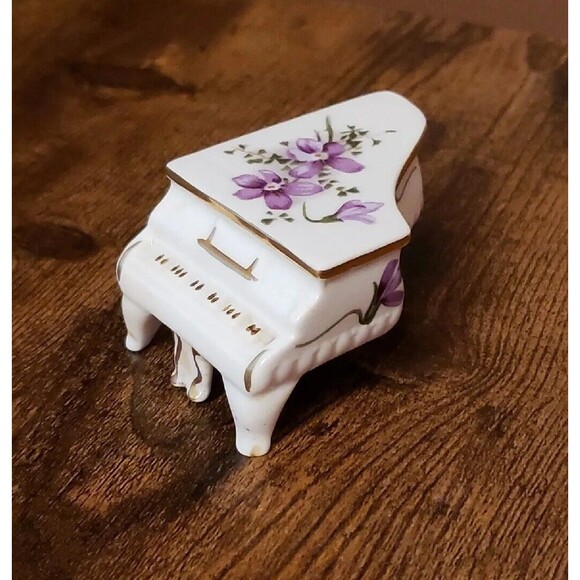 Hammersley Floral Violets Miniature Piano England Fine Bone China Doll House - Picture 2 of 11